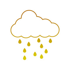 cloud weather climate with rain drops vector illustration design