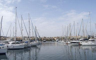 Obraz na płótnie Canvas Malta Gzira town - harbour view