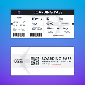 Boarding pass ticket card element template for graphics design. vector illustration