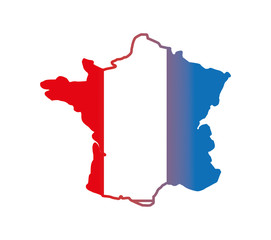 map france with flag vector illustration design