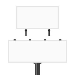 Obraz premium Blank Vector Billboard Isolated on White Background. Road Sign, Banner - Billboard, Commercial Sign