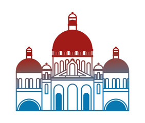 Sacre Coeur building facade vector illustration design