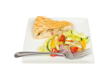 Chicken pie and salad