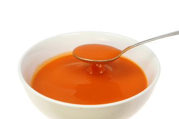 Tomato soup in a bowl