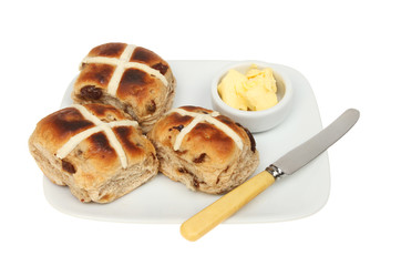 Toasted hot cross buns