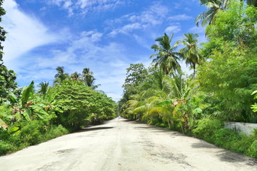 Fototapeta premium Sandy road on Maldive island