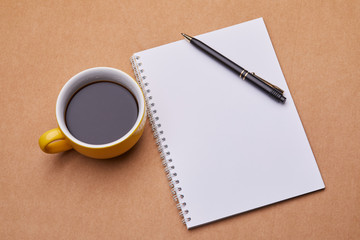 cup of coffee on the office table