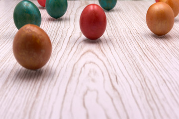 Pattern made of pink eggs on pastel blue background. Minimal food concept.