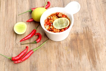Chili fish sauce with lemon