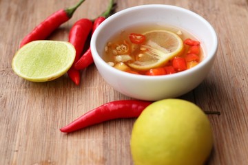 Chili fish sauce with lemon