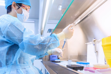 Female scientist in the CDC laboratory