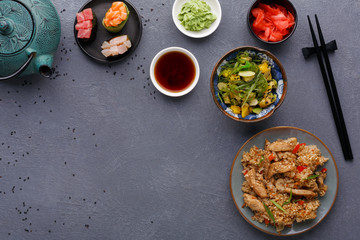 Japanese style food, restaurant serving