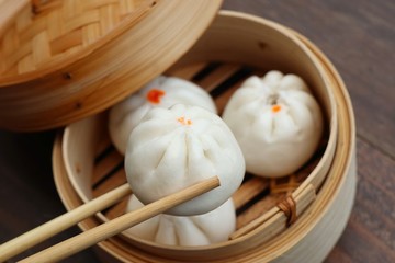 Fototapeta na wymiar Chinese dumpling steamed buns