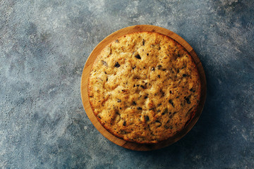 Homemade traditional fruit cake.
