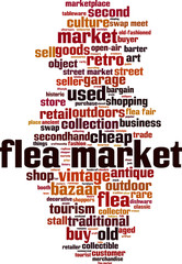 Obraz premium Flea market word cloud