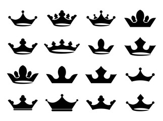 Crown icon set vector