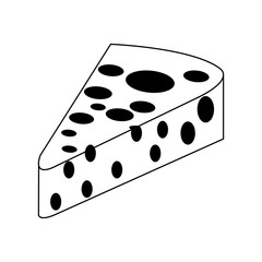 Delicious cheese isolated on black and white colors vector illustration