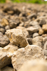 Large rocks in the mountains as a background