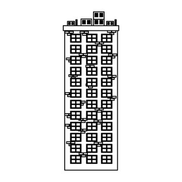 Bricks urban building on black and white colors vector illustration