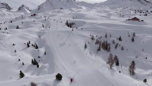 Aerial view of La Plagne ski resort