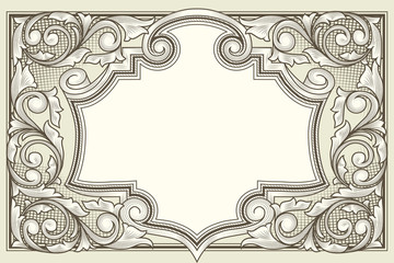 Vintage decorative ornate blank