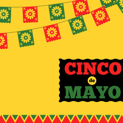 Cinco de mayo banner with decorative buntings