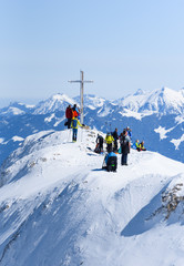 Fototapeta na wymiar Hoher Ifen summit cross kleinwalsertal Austria 