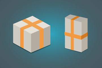 Obraz premium Set open and closed carton box. Delivery packaging vector illustration.