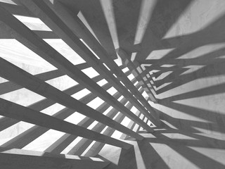 Fototapeta premium Dark basement empty room interior. Concrete walls