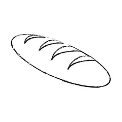 Delicious bread food on black and white sketch colors vector illustration