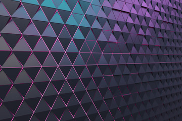 Dark abstract 3D minimalistic geometrical background of triangles