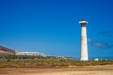 Fototapeta na wymiar View on a landscape in Morro Jable, Fuerteventura, Spain.