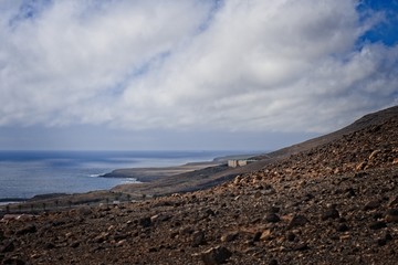 View on a landscape in Morro Jable, Fuerteventura, Spain.