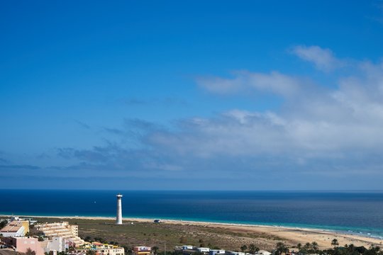 View on a landscape in Morro Jable, Fuerteventura, Spain.