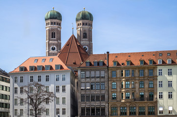 Obraz premium Frauenkirche in centre of Munich, Germany.
