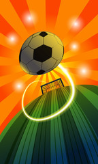 Wave football on green background