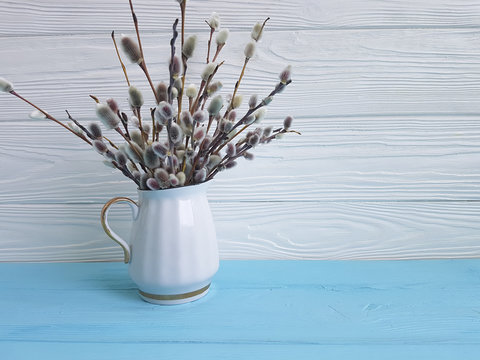 willow vase on a wooden