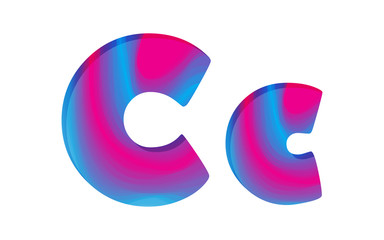 Abstract colorful letter C. Vector illustration.