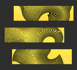 Minimal banner templates with marble striped texture