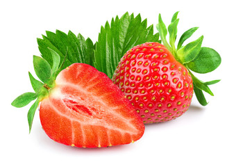 Strawberry half isolated