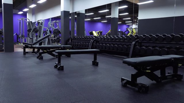 The interior of an empty gym