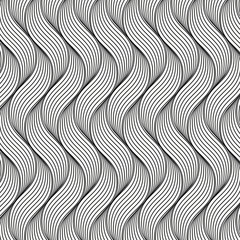 vector pattern with geometric waves. Endless stylish texture. Ripple monochrome background. pattern is on swatches panel © milezaway