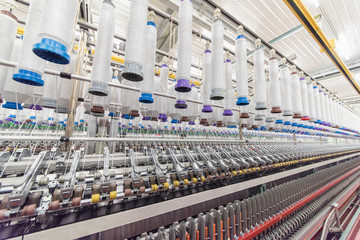Machinery and equipment in a spinning production company