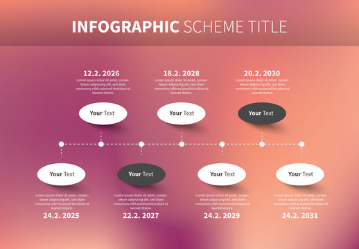 Infographic Layout with Pink Gradient Background