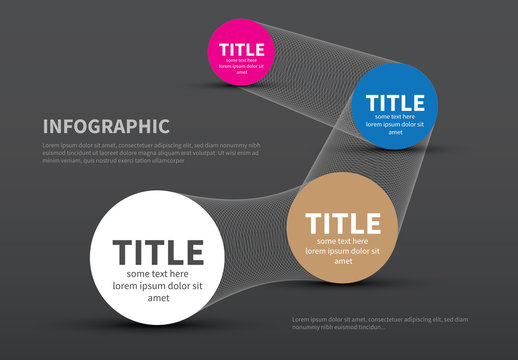 Mesh Connection Infographic with Circular Text Fields