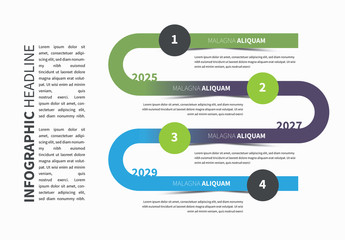 Infographic Layout with Curved Line