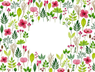 Spring Flowers Pattern In Watercolor