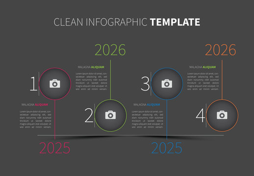 Infographic Layout with Circular Photo Placeholders