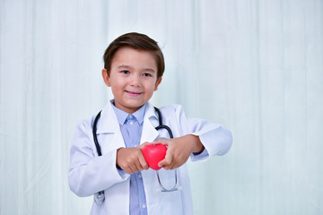 Young doctor Concept, The Young doctor is smiling on a white background.