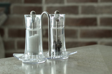 served table in a cafe or restaurant in light colours